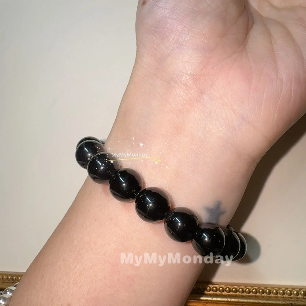 Black Obsidian Bracelet 10mm - Picture 5 of 6